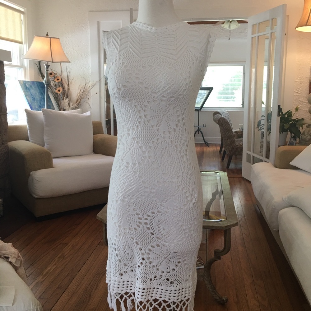 White Crochet Lilly Dress